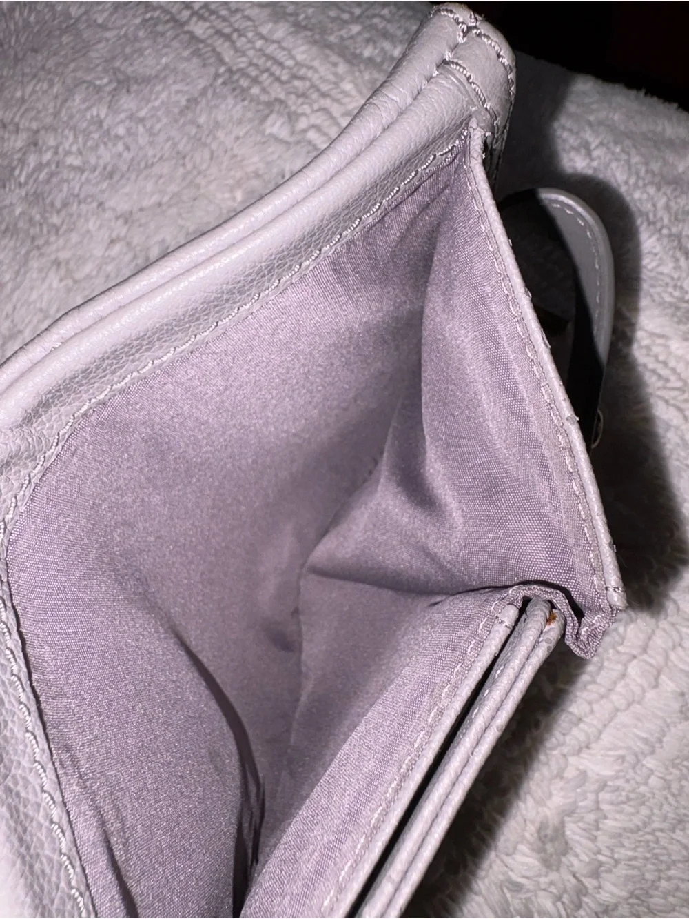Fossil Gray Leather Zip Wallet